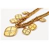 Image 2 : Chanel Gold-tone Metal Rhombus Charms Chain Necklace
