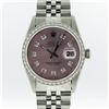 Image 3 : Rolex Mens Stainless Steel Pink Diamond Datejust Wristwatch