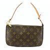 Image 1 : Louis Vuitton Brown Monogram Canvas Leather Pochette Accessories Shoulder Bag