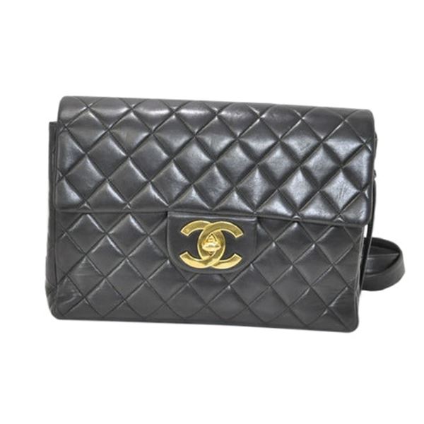 Chanel Black Quilted Lambskin Leather Deca Backpack