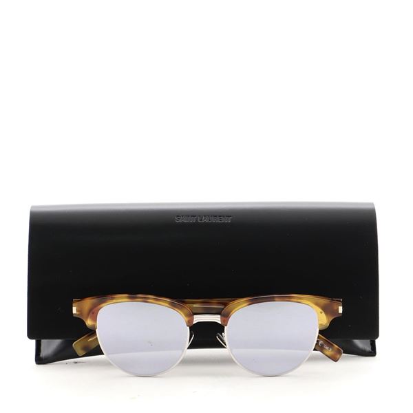 Saint Laurent Slim Wayfarer Sunglasses Tortoise Acetate Brown