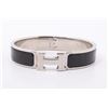 Image 1 : Hermes Black Metal Clic Clac Bangle Bracelet