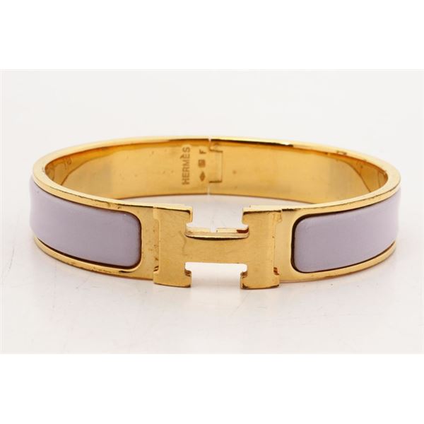 Hermes Purple Metal Clic Clac Bangle Bracelet GHW