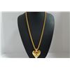 Image 1 : Chanel Vintage Gold-tone Metal CC Heart Pendant Necklace