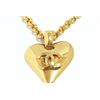 Image 2 : Chanel Vintage Gold-tone Metal CC Heart Pendant Necklace
