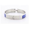 Image 2 : Hermes Blue Metal Clic Clac Bangle Bracelet PHW