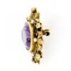 Image 5 : Antique Art Nouveau 14K Gold Amethyst Diamond Pearl Foliated Heart Frame Brooch