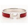 Image 1 : Hermes Red Metal Clic Clac Bangle Bracelet PHW