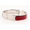 Image 2 : Hermes Red Metal Clic Clac Bangle Bracelet PHW