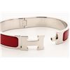 Image 3 : Hermes Red Metal Clic Clac Bangle Bracelet PHW