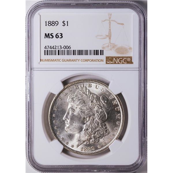 1889 $1 American Silver Eagle Dollar Coin NGC MS63