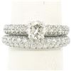 Image 2 : 14k White Gold Gabriel & Co. 2.40 ctw Diamond Engagement Ring and Wedding Band S