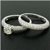 Image 5 : 14k White Gold Gabriel & Co. 2.40 ctw Diamond Engagement Ring and Wedding Band S