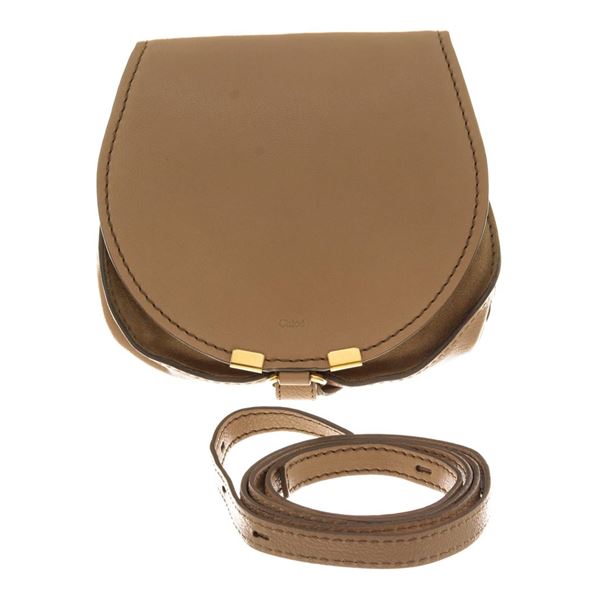 Chloe Beige Leather Marcie Crossbody Bag