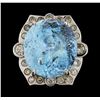 Image 2 : 32.63 ctw Aquamarine and Diamond Ring - 14KT White Gold