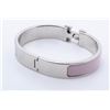 Image 2 : Hermes Pink Metal Clic Clac Bangle Bracelet