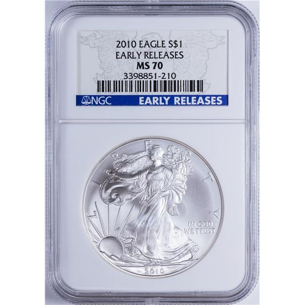 2010 $1 American Silver Eagle NGC MS70 Early Releases