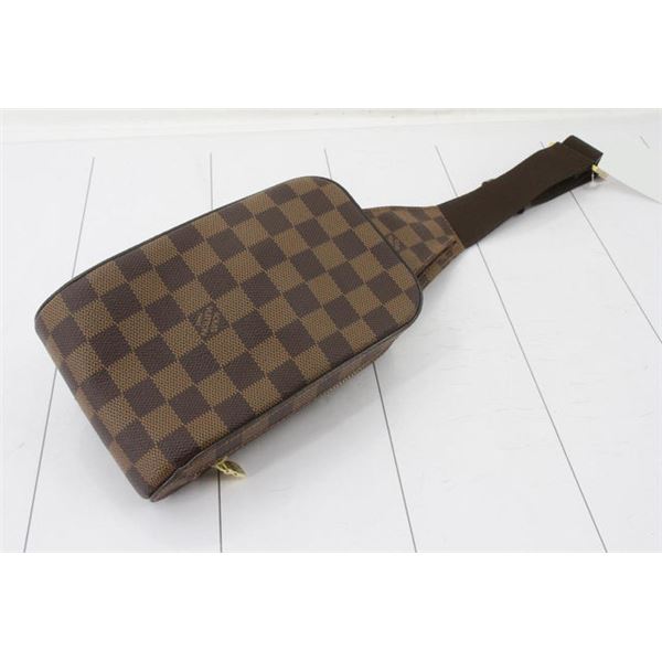 Louis Vuitton Damier Ebene Canvas Leather Geronimos Crossbody Bag