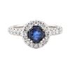 Image 2 : 1.42 ctw Sapphire And Diamond Ring - 14KT White Gold