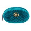 Image 1 : Gucci Blue Turquoise Chevron Velvet Matelasse GG Marmont Belt Waist Bag 75