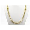 Image 1 : Chanel Gold-tone Metal Faux Pearl Engraving Charm Long Necklace