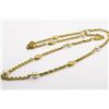 Image 2 : Chanel Gold-tone Metal Faux Pearl Engraving Charm Long Necklace