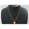 Image 1 : Chanel Vintage Gold-tone Metal CC Heart Pendant Necklace