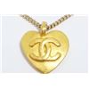 Image 3 : Chanel Vintage Gold-tone Metal CC Heart Pendant Necklace