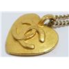 Image 6 : Chanel Vintage Gold-tone Metal CC Heart Pendant Necklace
