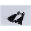 Image 2 : Chanel Black Tassels CC Crystal Earrings