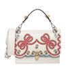 Image 1 : Fendi Kan I Studded Bow Embroidered White Multicolor Shoulder Bag