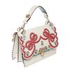 Image 2 : Fendi Kan I Studded Bow Embroidered White Multicolor Shoulder Bag