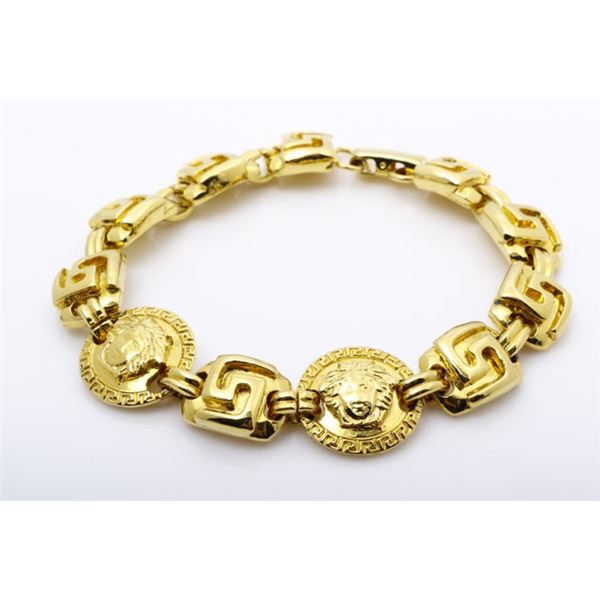 Versace Vintage Gold-tone Medusa Medallion Bracelet