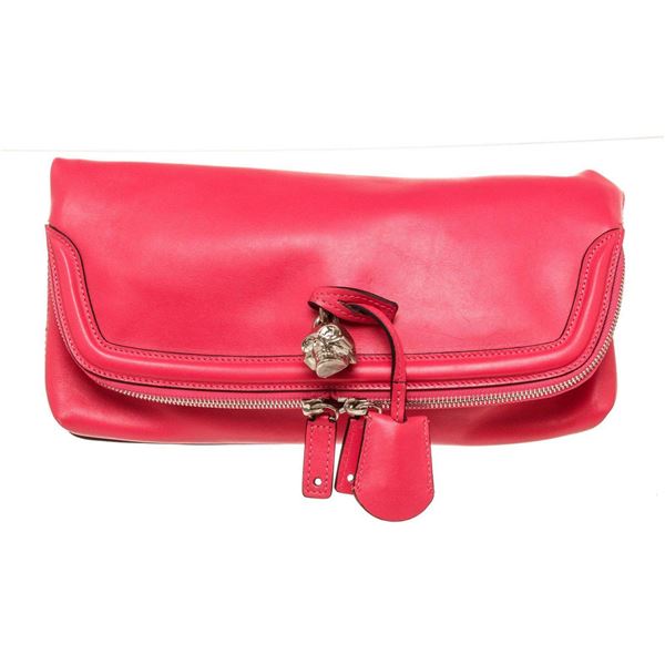 Alexander Mc Queen Red Leather Skull Wallet