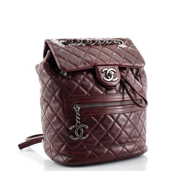 Chanel Red Quilted Glazed Calfskin Leather Mountain Small Backpack