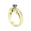 Image 4 : 1.40 ctw Round Brilliant Blue Sapphire And Diamond Ring - 14KT Yellow Gold