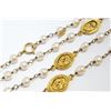 Image 3 : Chanel Gold-tone Metal CC Medallion Faux Pearl Long Chain Necklace