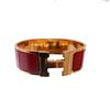 Image 1 : Hermes Red Metal Clic Clac Wide Bangle Bracelet