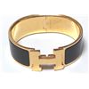 Image 1 : Hermes Black Metal Clic Clac Wide Bangle Bracelet GHW