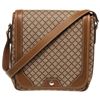Image 1 : Gucci Brown Canvas Leather Snap Flap Messenger Bag