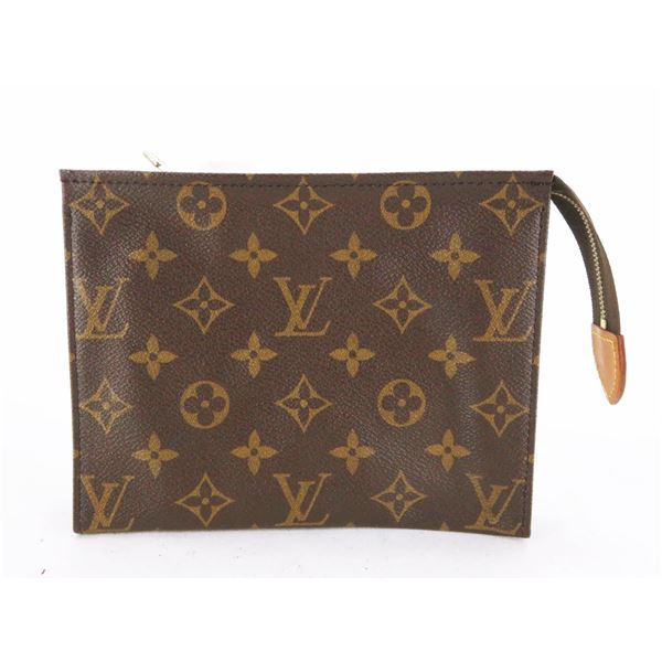 Louis Vuitton Brown Monogram Canvas Leather Toiletry 19cm Pouch