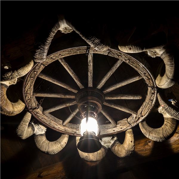 WAGON WHEEL CHANDELIER