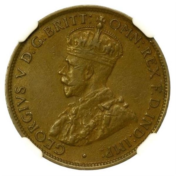Australia 1924 Half Penny NGC AU-53