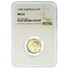 Image 2 : Australia 1940 Sixpence NGC MS-62
