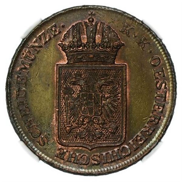 Austria 1848A Two Kreuzer NGC MS-62 BN