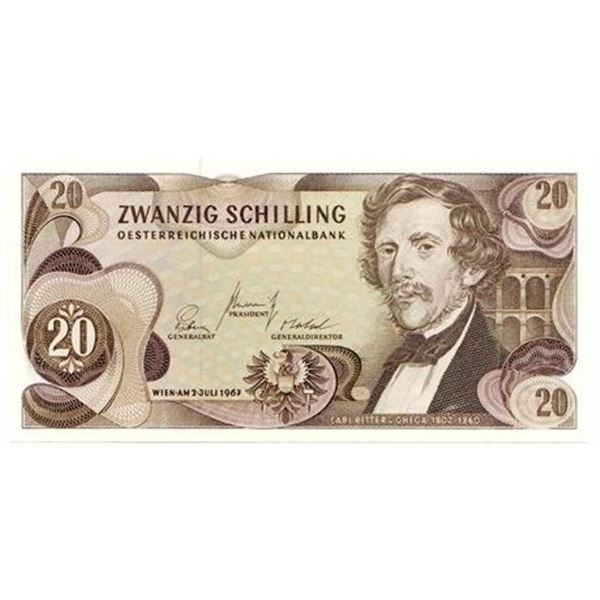 Austria P#142 1967 20 Schilling Looks UNC