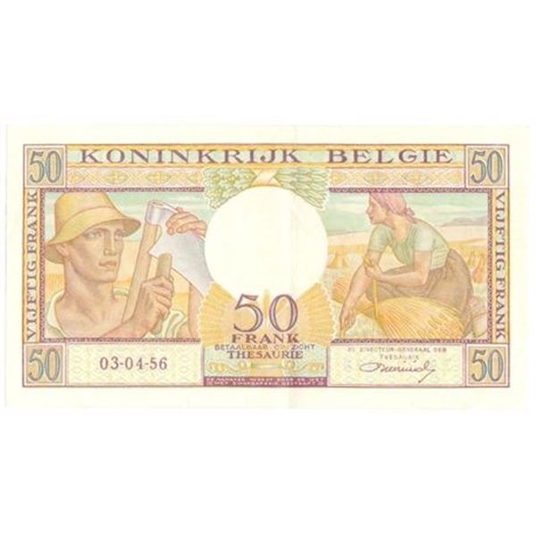 Belgium P#133b 1956 50 Francs