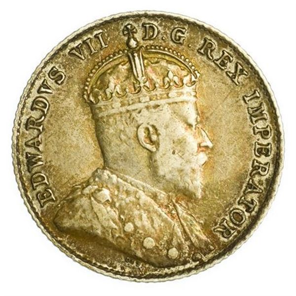 Canada KM#10 1909 Ten Cents Victorian Leaves