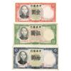 Image 1 : China 1936 Central Bank of China 3 Notes 1,5,10