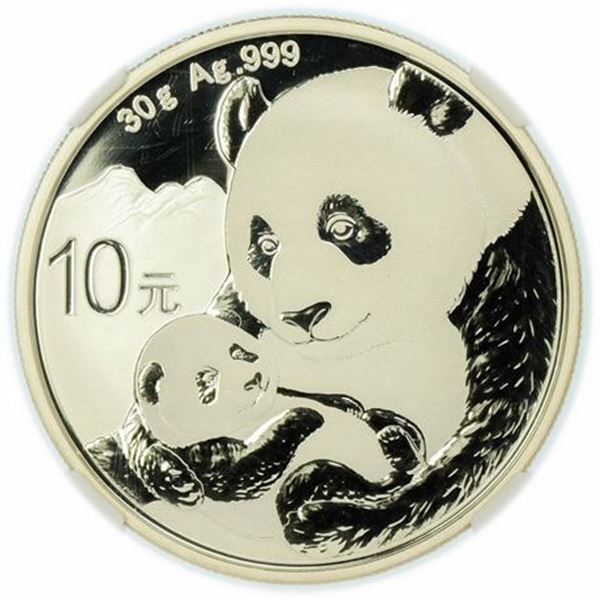 China 2019 Silver Panda NGC MS-70 Iskowitz Label